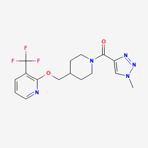 (1-Methyltriazol-4-yl)-[4-[[3-(trifluoromethyl)pyridin-2-yl]oxymethyl]piperidin-1-yl]methanone