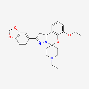 2-(Benzo[d][1,3]dioxol-5-yl)-7-ethoxy-1'-ethyl-1,10b-dihydrospiro[benzo[e]pyrazolo[1,5-c][1,3]oxazine-5,4'-piperidine]