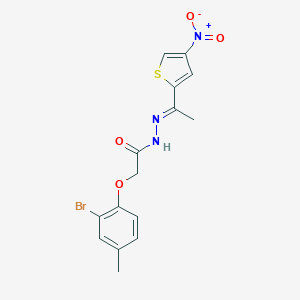 molecular formula C15H14BrN3O4S B269723 2-(2-bromo-4-methylphenoxy)-N'-(1-{4-nitro-2-thienyl}ethylidene)acetohydrazide 