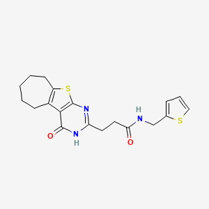 3-(4-oxo-4,5,6,7,8,9-hexahydro-3H-cyclohepta[4,5]thieno[2,3-d]pyrimidin-2-yl)-N-(thiophen-2-ylmethyl)propanamide