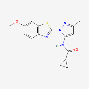 N-(1-(6-methoxybenzo[d]thiazol-2-yl)-3-methyl-1H-pyrazol-5-yl)cyclopropanecarboxamide