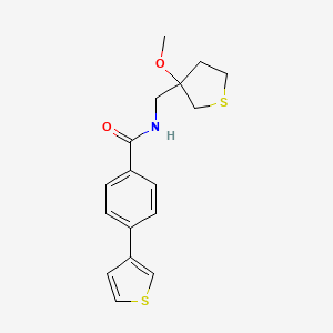 molecular formula C17H19NO2S2 B2697239 N-((3-甲氧基四氢噻吩-3-基)甲基)-4-(噻吩-3-基)苯甲酰胺 CAS No. 2034266-40-3