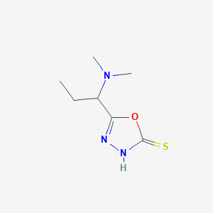molecular formula C7H13N3OS B2697250 5-[1-(Dimethylamino)propyl]-1,3,4-oxadiazole-2-thiol CAS No. 749906-86-3