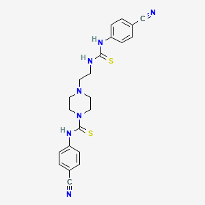 N-(4-cyanophenyl)-4-[2-[(4-cyanophenyl)carbamothioylamino]ethyl]piperazine-1-carbothioamide