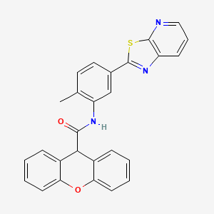 molecular formula C27H19N3O2S B2697261 N-[2-甲基-5-(2-噻唑并[5,4-b]吡啶基)苯基]-9H-黄色素-9-甲酸酰胺 CAS No. 900633-69-4