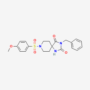 molecular formula C21H23N3O5S B2697264 3-Benzyl-8-((4-methoxyphenyl)sulfonyl)-1,3,8-triazaspiro[4.5]decane-2,4-dione CAS No. 941928-07-0