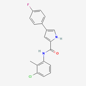 molecular formula C18H14ClFN2O B2697268 N-(3-chloro-2-methylphenyl)-4-(4-fluorophenyl)-1H-pyrrole-2-carboxamide CAS No. 1251608-59-9