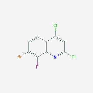 molecular formula C9H3BrCl2FN B2697275 7-Bromo-2,4-dichloro-8-fluoroquinoline CAS No. 2107695-66-7