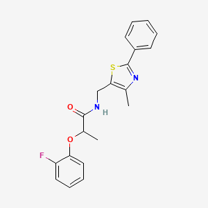 molecular formula C20H19FN2O2S B2697276 2-(2-氟苯氧基)-N-((4-甲基-2-苯基噻唑-5-基)甲基)丙酰胺 CAS No. 1396850-91-1