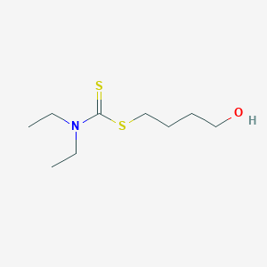 molecular formula C9H19NOS2 B2697277 4-[(Diethylcarbamothioyl)sulfanyl]butan-1-ol CAS No. 98956-81-1