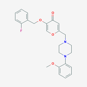 molecular formula C24H25FN2O4 B2697278 5-[(2-氟苯基)氧基]-2-[[4-(2-甲氧基苯基)哌嗪-1-基]甲基]吡喃-4-酮 CAS No. 898421-28-8