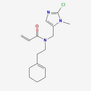 molecular formula C16H22ClN3O B2697280 N-[(2-Chloro-3-methylimidazol-4-yl)methyl]-N-[2-(cyclohexen-1-yl)ethyl]prop-2-enamide CAS No. 2411302-32-2
