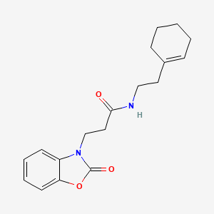 molecular formula C18H22N2O3 B2697284 N-[2-(cyclohexen-1-yl)ethyl]-3-(2-oxo-1,3-benzoxazol-3-yl)propanamide CAS No. 853751-90-3