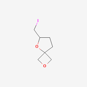 molecular formula C7H11IO2 B2697287 6-(碘甲基)-2,5-二氧杂螺[3.4]辛烷 CAS No. 2104511-57-9