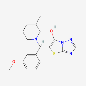 molecular formula C18H22N4O2S B2697293 5-((3-甲氧基苯基)(3-甲基哌嗪-1-基)甲基)噻唑并[3,2-b][1,2,4]三唑-6-醇 CAS No. 868220-33-1