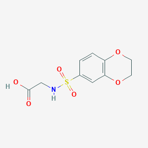 molecular formula C10H11NO6S B2697295 (2,3-Dihydro-benzo[1,4]dioxine-6-sulfonylamino)-acetic acid CAS No. 300567-51-5