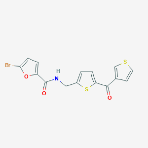 molecular formula C15H10BrNO3S2 B2697297 5-bromo-N-((5-(thiophene-3-carbonyl)thiophen-2-yl)methyl)furan-2-carboxamide CAS No. 1797547-75-1