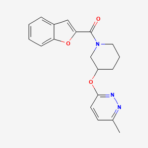 molecular formula C19H19N3O3 B2697307 Benzofuran-2-yl(3-((6-methylpyridazin-3-yl)oxy)piperidin-1-yl)methanone CAS No. 2034577-14-3
