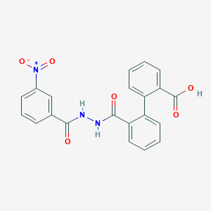 molecular formula C21H15N3O6 B269731 2'-({2-[(3-Nitrophenyl)carbonyl]hydrazinyl}carbonyl)biphenyl-2-carboxylic acid 