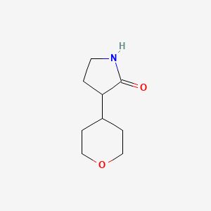 molecular formula C9H15NO2 B2697321 3-(氧杂-4-基)吡咯烷-2-酮 CAS No. 1565490-34-7