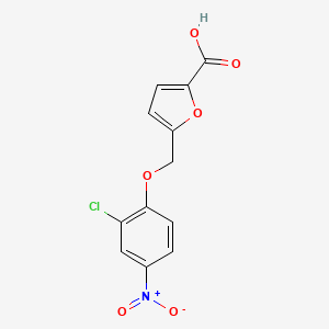 molecular formula C12H8ClNO6 B2697322 5-[(2-Chloro-4-nitrophenoxy)methyl]furan-2-carboxylic acid CAS No. 832739-84-1