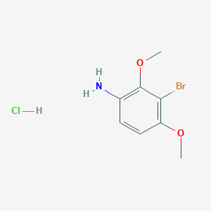 molecular formula C8H11BrClNO2 B2697326 3-Bromo-2,4-dimethoxyaniline;hydrochloride CAS No. 2567495-48-9