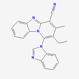 molecular formula C22H17N5 B2697330 1-(1H-苯并咪唑-1-基)-2-乙基-3-甲基吡啶并[1,2-a]苯并咪唑-4-基碳腈 CAS No. 305333-53-3