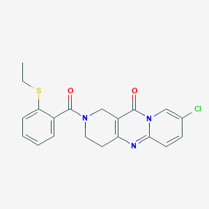 molecular formula C20H18ClN3O2S B2697335 8-chloro-2-(2-(ethylthio)benzoyl)-3,4-dihydro-1H-dipyrido[1,2-a:4',3'-d]pyrimidin-11(2H)-one CAS No. 2034267-09-7