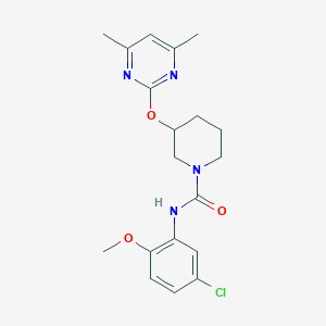 molecular formula C19H23ClN4O3 B2697339 N-(5-chloro-2-methoxyphenyl)-3-((4,6-dimethylpyrimidin-2-yl)oxy)piperidine-1-carboxamide CAS No. 2097857-75-3