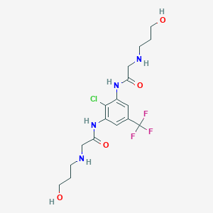 molecular formula C17H24ClF3N4O4 B269734 N-[2-chloro-3-({[(3-hydroxypropyl)amino]acetyl}amino)-5-(trifluoromethyl)phenyl]-2-[(3-hydroxypropyl)amino]acetamide 