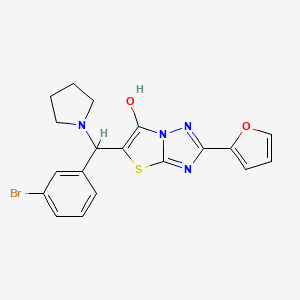 5-[(3-bromophenyl)(pyrrolidin-1-yl)methyl]-2-(furan-2-yl)-[1,2,4]triazolo[3,2-b][1,3]thiazol-6-ol