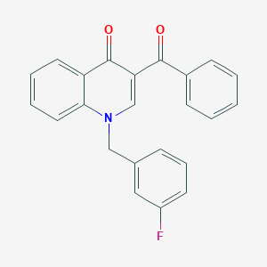 molecular formula C23H16FNO2 B2697342 3-Benzoyl-1-[(3-fluorophenyl)methyl]-1,4-dihydroquinolin-4-one CAS No. 866344-49-2