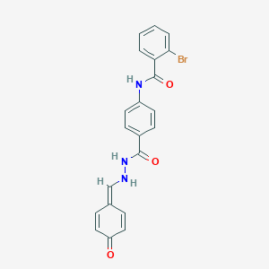 molecular formula C21H16BrN3O3 B269736 2-bromo-N-[4-[[(4-oxocyclohexa-2,5-dien-1-ylidene)methylamino]carbamoyl]phenyl]benzamide 