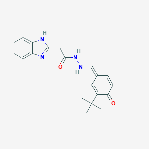 molecular formula C24H30N4O2 B269737 2-(1H-benzimidazol-2-yl)-N'-[(3,5-ditert-butyl-4-oxocyclohexa-2,5-dien-1-ylidene)methyl]acetohydrazide 