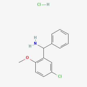 molecular formula C14H15Cl2NO B2697372 (5-氯-2-甲氧基苯基)(苯基)甲胺盐酸盐 CAS No. 2241139-73-9