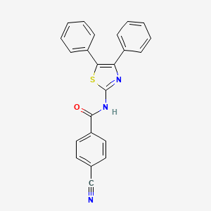 molecular formula C23H15N3OS B2697374 4-氰基-N-(4,5-二苯基-1,3-噻唑-2-基)苯甲酰胺 CAS No. 313662-49-6