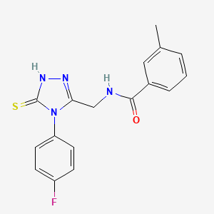 molecular formula C17H15FN4OS B2697378 N-[[4-(4-氟苯基)-5-硫代-1H-1,2,4-三唑-3-基]甲基]-3-甲基苯甲酰胺 CAS No. 391886-62-7