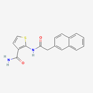 molecular formula C17H14N2O2S B2697386 2-(2-(Naphthalen-2-yl)acetamido)thiophene-3-carboxamide CAS No. 955848-10-9