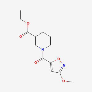 molecular formula C13H18N2O5 B2697390 Ethyl 1-(3-methoxyisoxazole-5-carbonyl)piperidine-3-carboxylate CAS No. 1428358-74-0