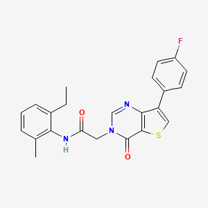 molecular formula C23H20FN3O2S B2697393 N-(2-ethyl-6-methylphenyl)-2-[7-(4-fluorophenyl)-4-oxothieno[3,2-d]pyrimidin-3(4H)-yl]acetamide CAS No. 1207030-75-8