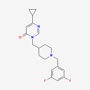 molecular formula C20H23F2N3O B2697395 6-Cyclopropyl-3-({1-[(3,5-difluorophenyl)methyl]piperidin-4-yl}methyl)-3,4-dihydropyrimidin-4-one CAS No. 2195941-76-3