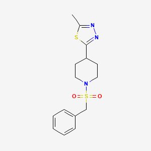 molecular formula C15H19N3O2S2 B2697402 2-(1-(苄磺酰)哌啶-4-基)-5-甲基-1,3,4-噻二唑 CAS No. 1396801-64-1