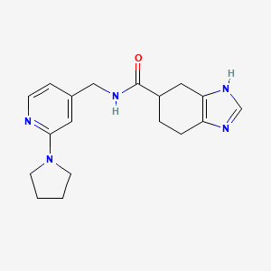 molecular formula C18H23N5O B2697403 N-((2-(pyrrolidin-1-yl)pyridin-4-yl)methyl)-4,5,6,7-tetrahydro-1H-benzo[d]imidazole-5-carboxamide CAS No. 2034484-32-5