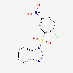 molecular formula C13H8ClN3O4S B2697417 1-(2-chloro-5-nitrobenzenesulfonyl)-1H-1,3-benzodiazole CAS No. 301314-40-9