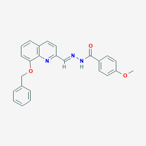 molecular formula C25H21N3O3 B269743 N'-{[8-(benzyloxy)-2-quinolinyl]methylene}-4-methoxybenzohydrazide 