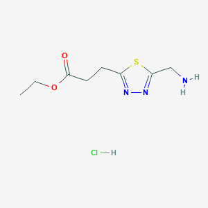 Ethyl 3-[5-(aminomethyl)-1,3,4-thiadiazol-2-yl]propanoate;hydrochloride