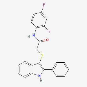 N-(2,4-difluorophenyl)-2-[(2-phenyl-1H-indol-3-yl)sulfanyl]acetamide