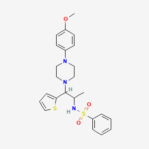 N-[1-[4-(4-methoxyphenyl)piperazin-1-yl]-1-thiophen-2-ylpropan-2-yl]benzenesulfonamide