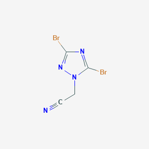 molecular formula C4H2Br2N4 B2697457 2-(3,5-dibromo-1H-1,2,4-triazol-1-yl)acetonitrile CAS No. 477869-83-3