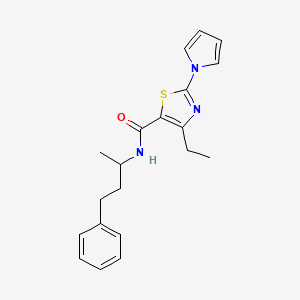 molecular formula C20H23N3OS B2697464 4-ethyl-N-(4-phenylbutan-2-yl)-2-(1H-pyrrol-1-yl)thiazole-5-carboxamide CAS No. 1242928-38-6